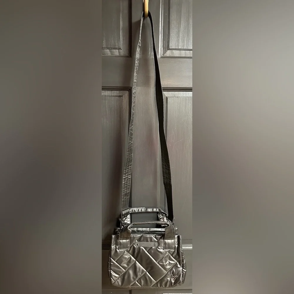 Lug NWOT Dual Handle Jitterbug Crossbody Tote Black Metallic Multiple Pockets